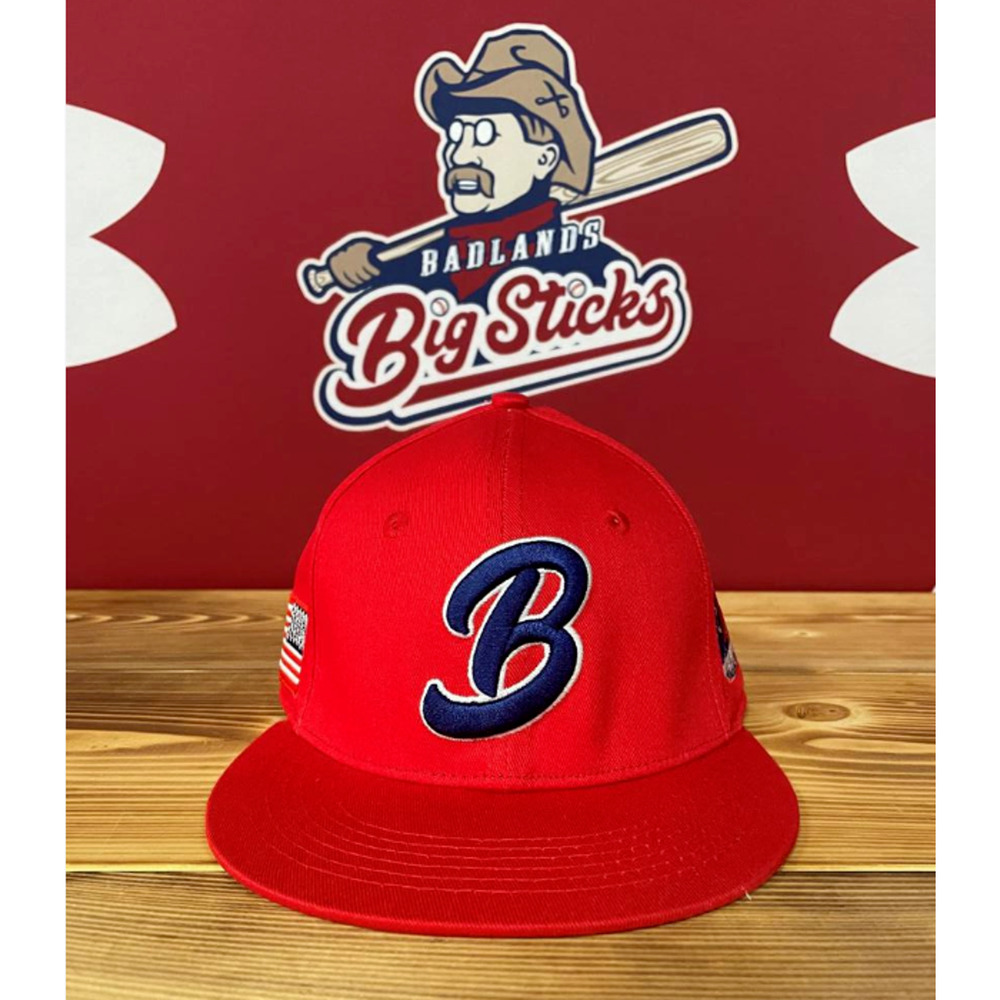 Badlands Big Sticks Independent League Baseball Flexfit Hat North Dakota ILB